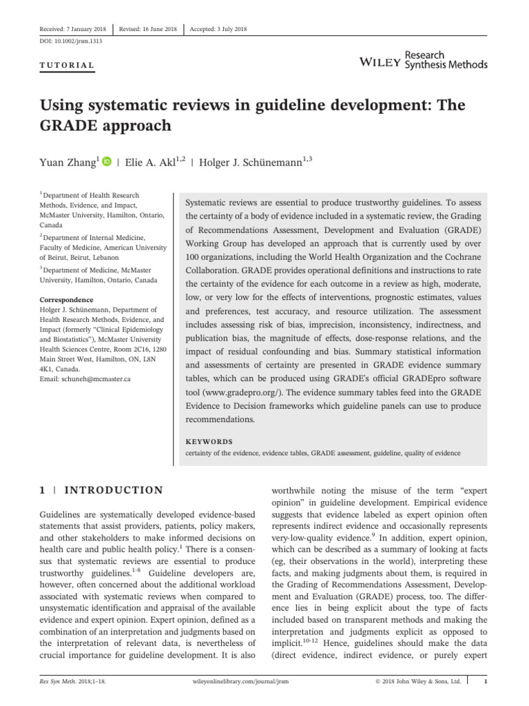 GRADE Framework for Systematic Reviews | PDF | Systematic Review ...