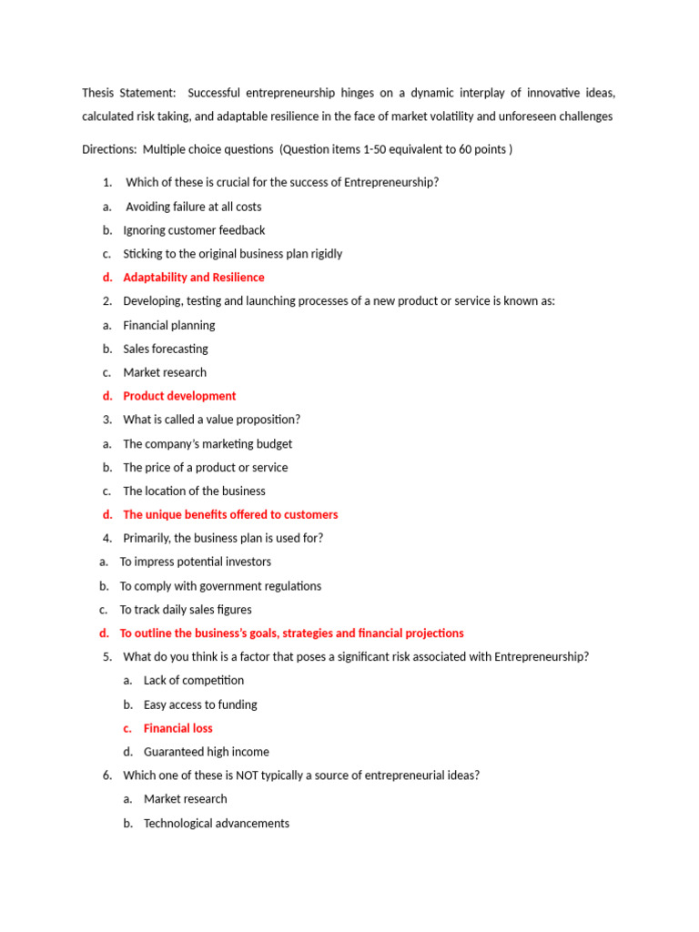 Key Factors for Entrepreneurial Success | PDF | Entrepreneurship ...