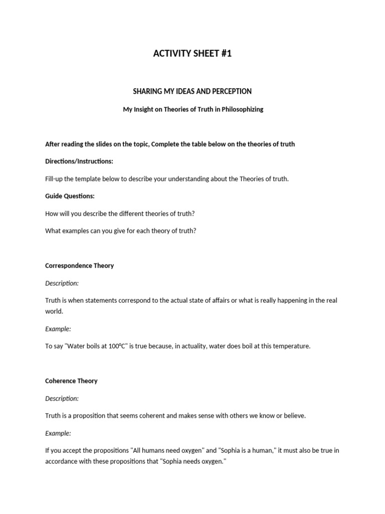 Theories of Truth Explained | PDF | Truth | Theory