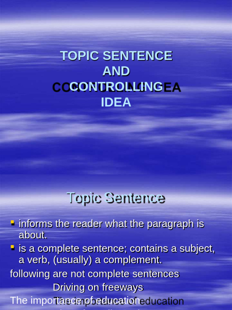 Crafting Effective Topic Sentences | PDF | Paragraph