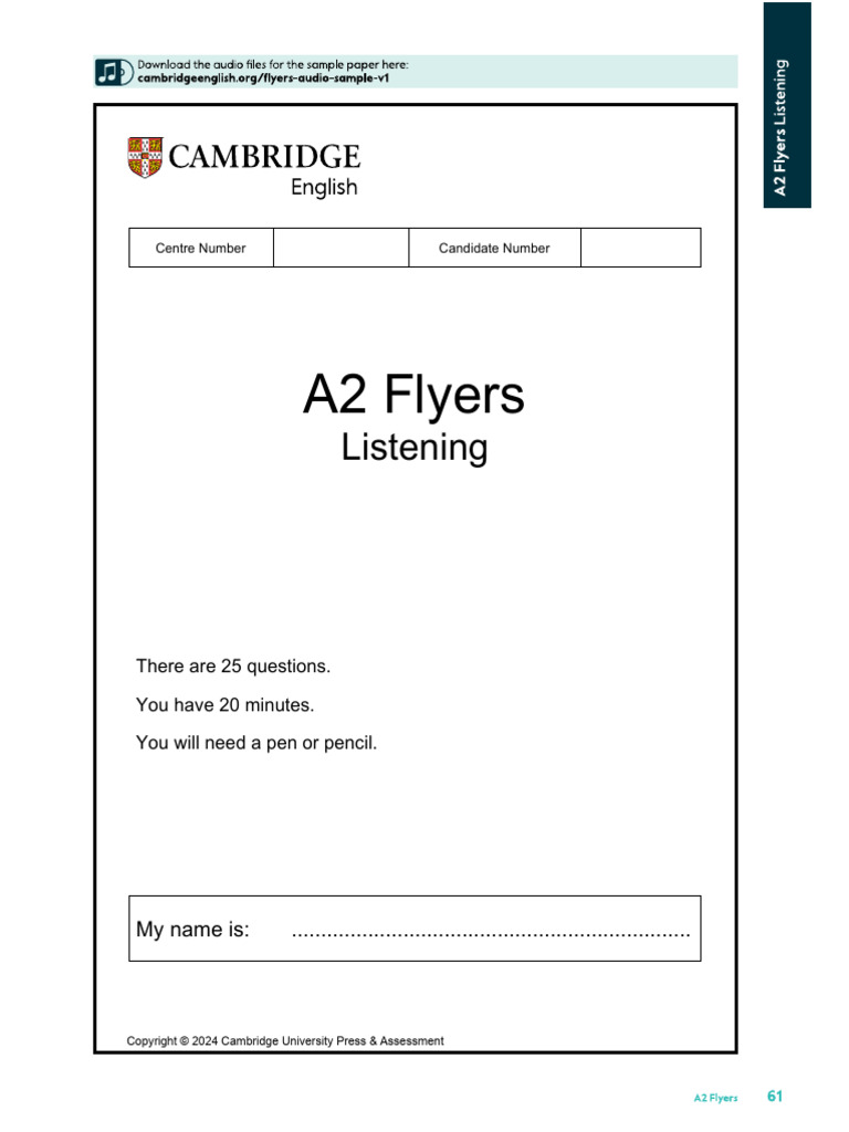 A2 Flyers Exam Sample Paper 2024 | PDF