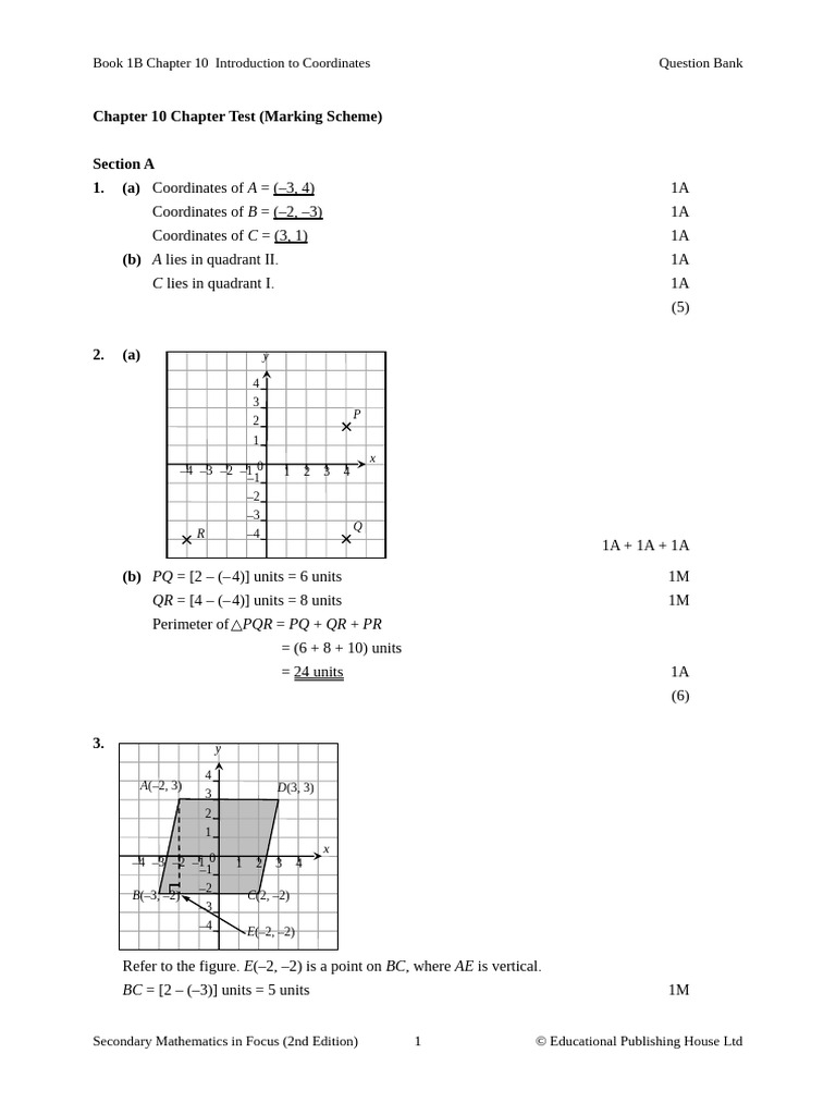 Coordinates and Geometry Question Bank | PDF | Area | Chess Openings