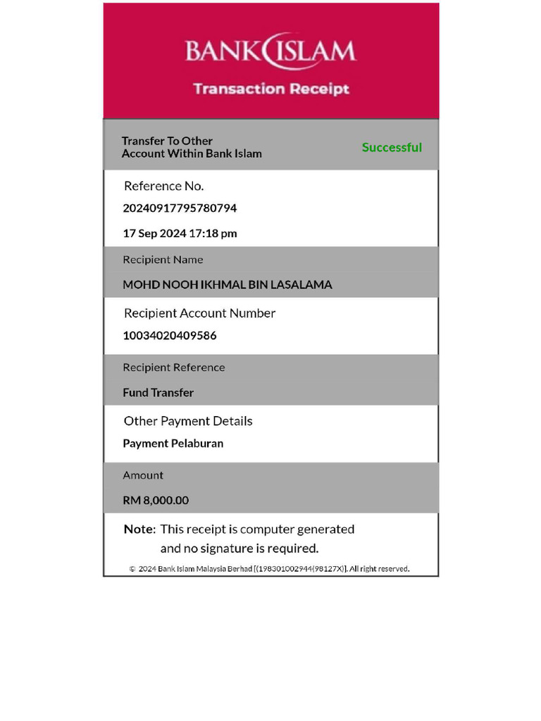 Transaction Receipt 17092024759254 | PDF