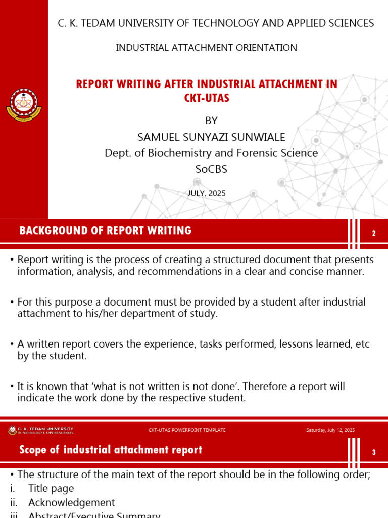 Report Writing For Industrial Attachment, 2025 | PDF | Cognition