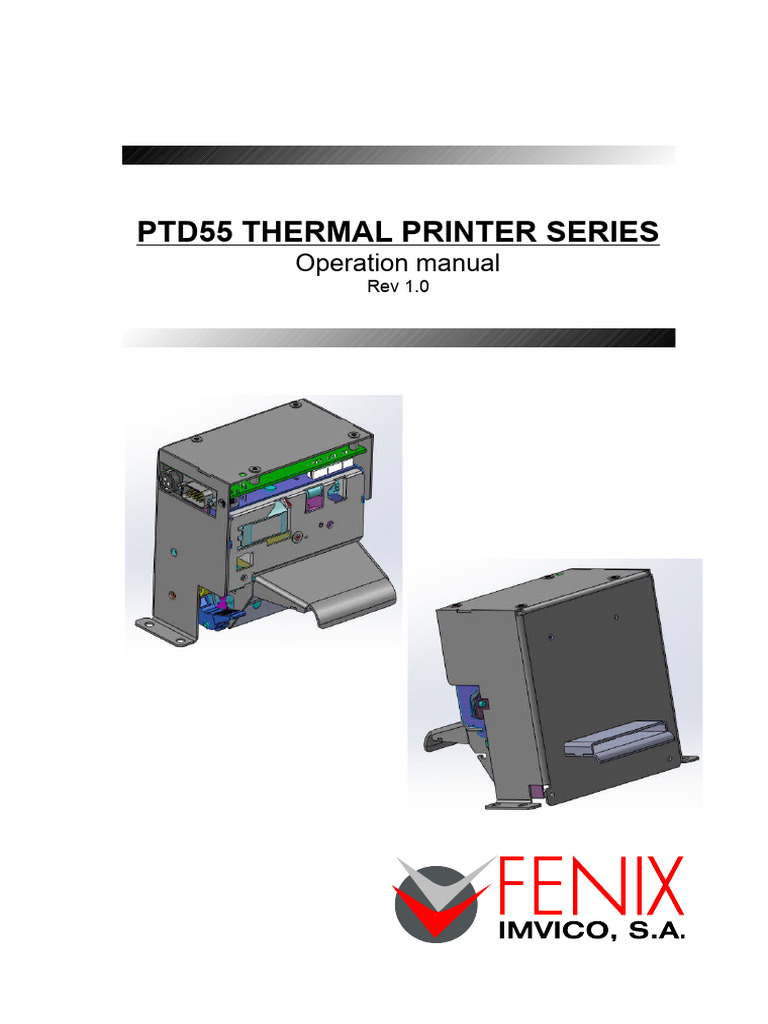 PTD55 Thermal Printer Operation Manual | PDF | Usb | Printer (Computing)