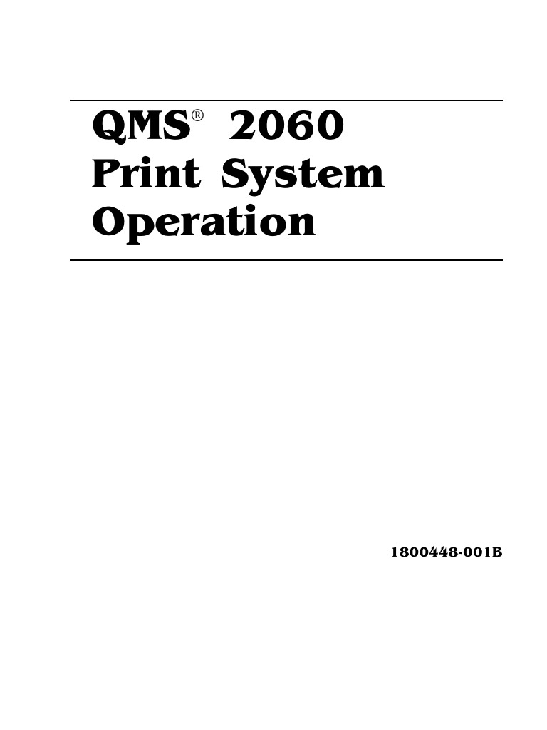 Konica Minolta QMS 2060 Print System Operation | PDF | Printer ...