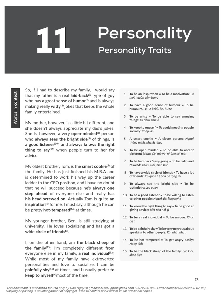 Understanding Personality Traits | PDF