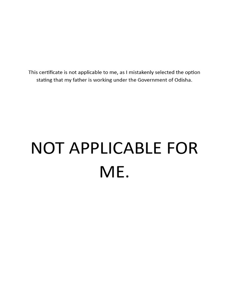 This Certificate Is Not Applicable To Me | PDF