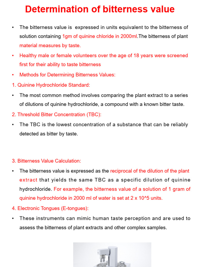 Bitterness Value Determination Methods | PDF