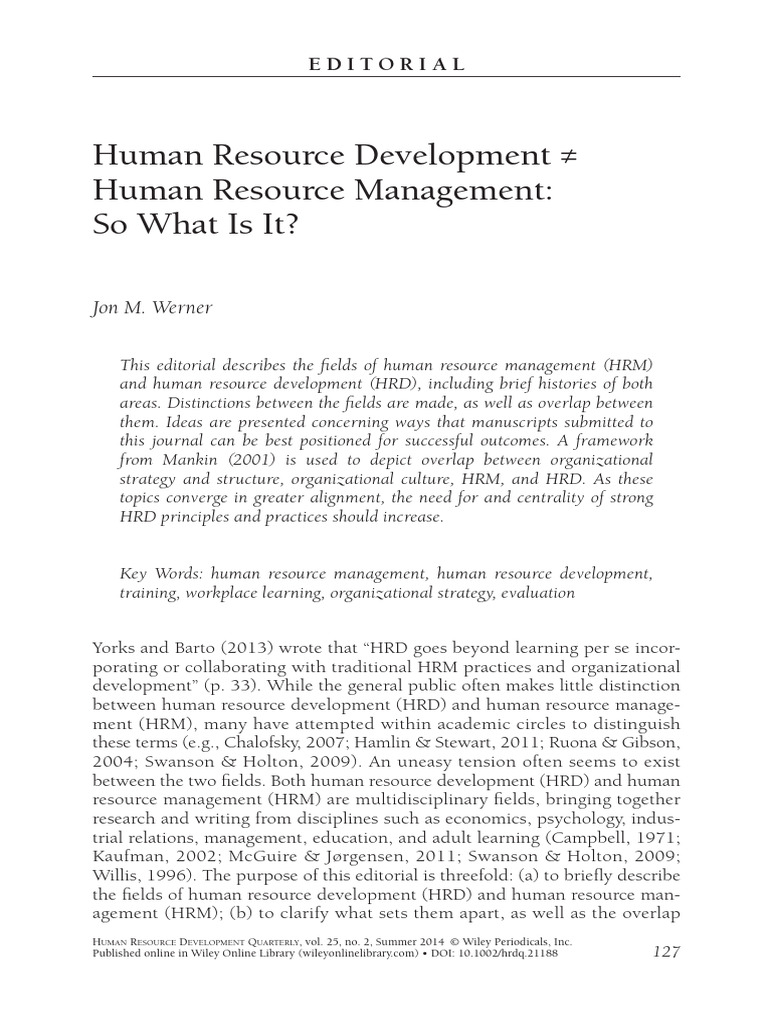 Distinguishing HRD from HRM | PDF | Human Resource Management | Economies