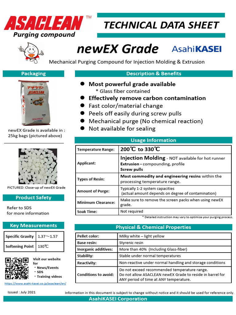 Asaclean newEX Mechanical Purging Compound | PDF | Extrusion | Physical ...