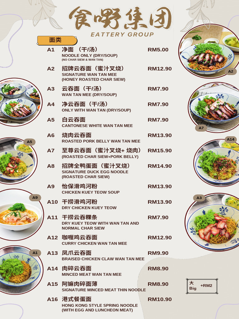 Noodle Menu Highlights and Prices | PDF | Cuisine | Foods