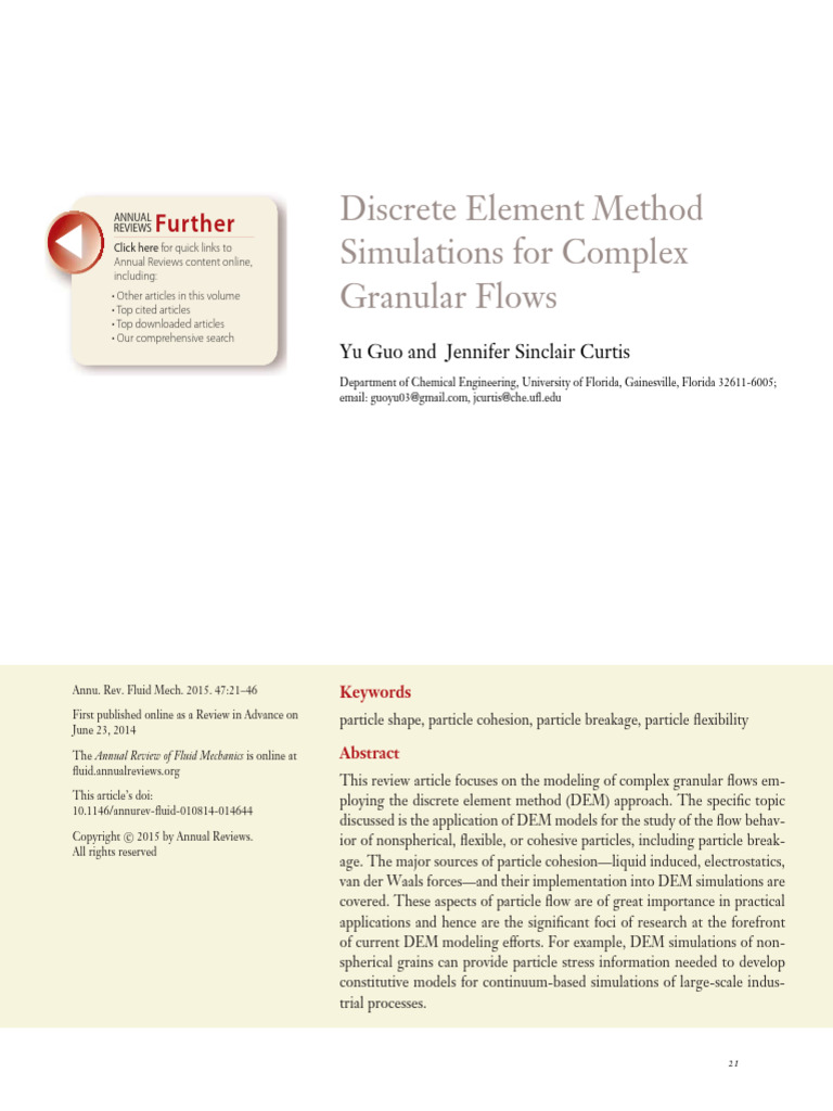 DEM Models for Granular Flow Analysis | PDF | Stress (Mechanics) | Force