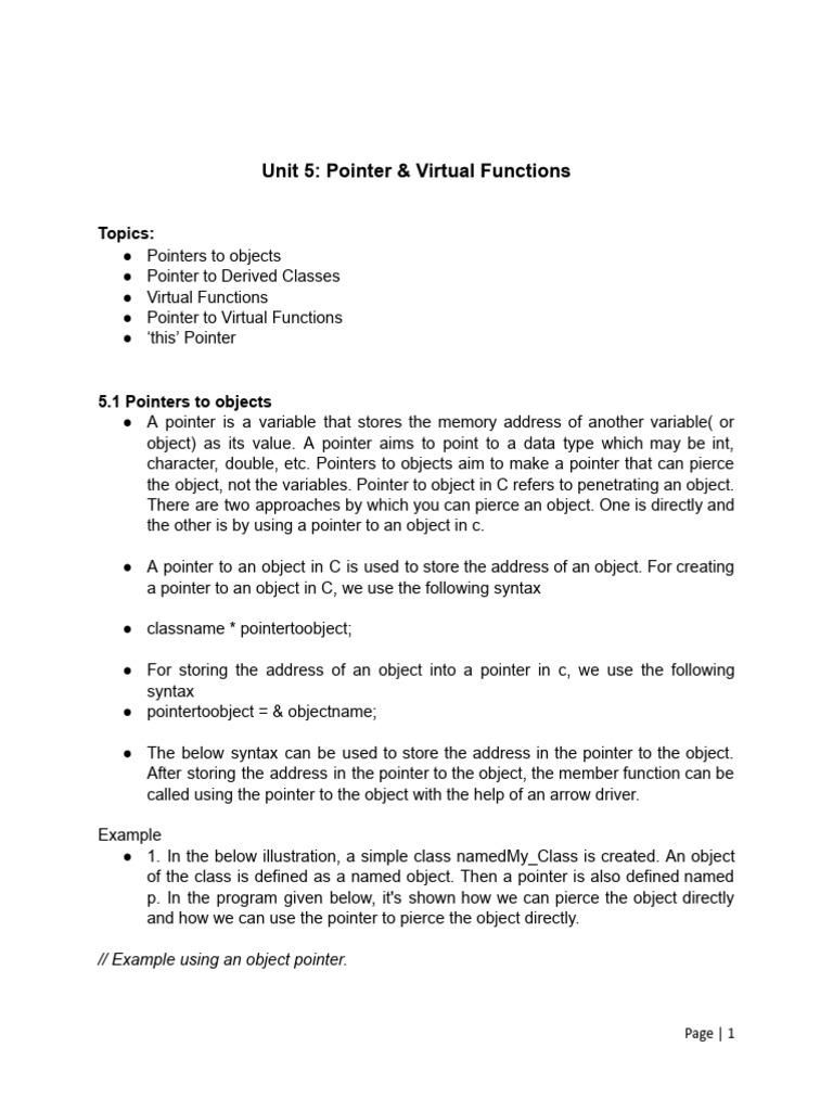 Chapter 5 - C | PDF | Pointer (Computer Programming) | Inheritance ...