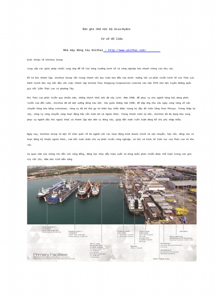 Unithai Shipyard - Engineering Data Base Update 8.2.2020 | PDF