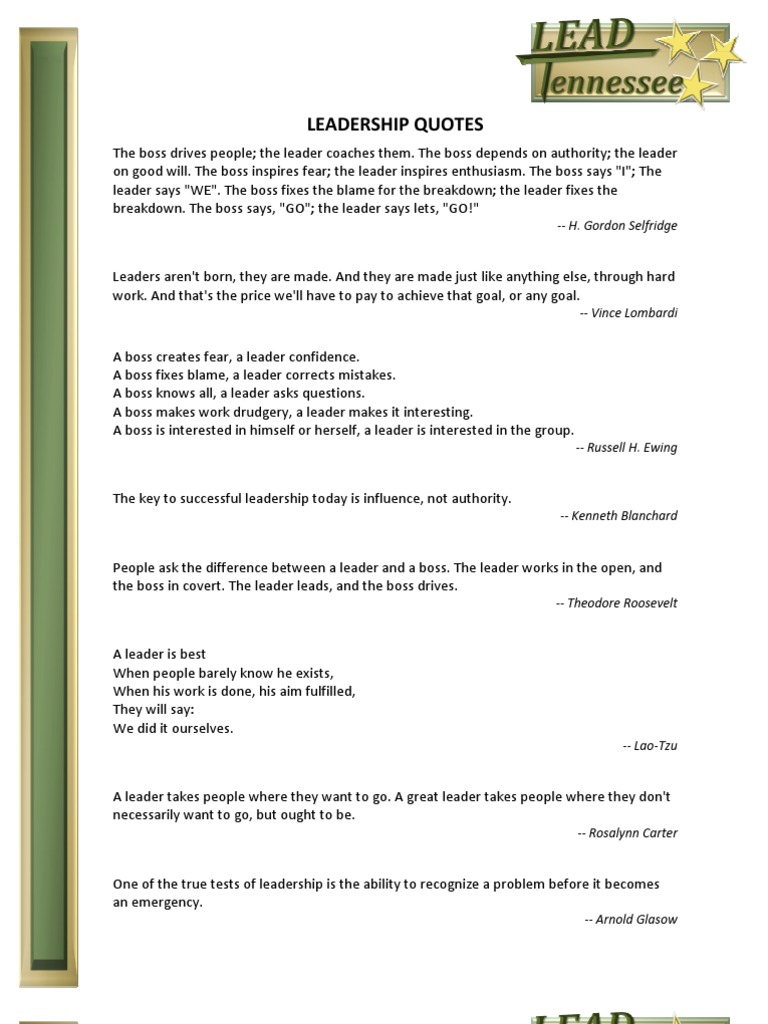 Leadership Quotes PDF Leadership