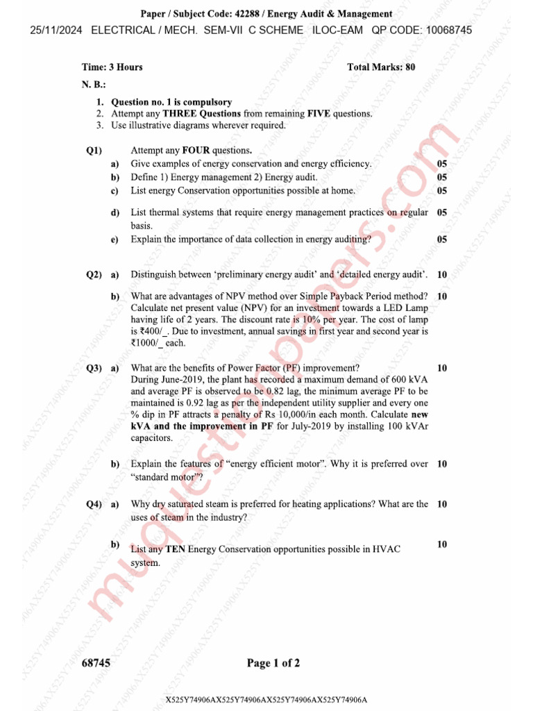Electrical Engineering Exam Paper | PDF
