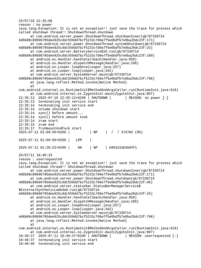 Android Shutdown Log Analysis | PDF | Embedded Linux Distributions ...
