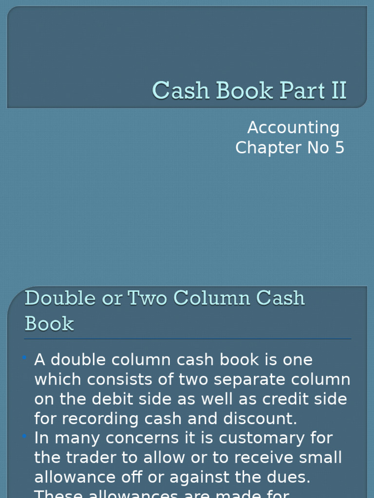 Double Column Cash Book Explained | PDF | Debits And Credits | Service ...