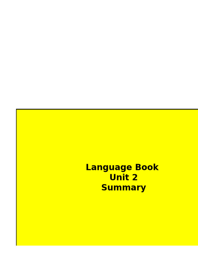 Language Book Unit 2 Overview | PDF | Adverb | Language Mechanics