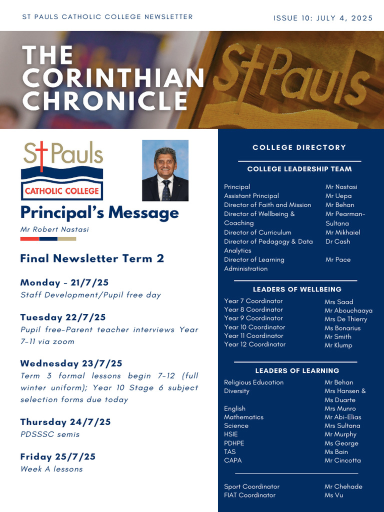 St Paul’s Catholic College Newsletter | PDF