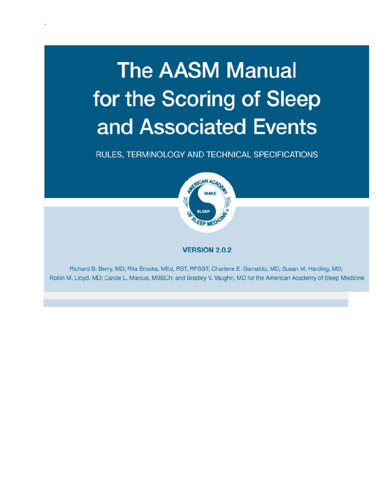 AASM Sleep Scoring Manual 2.0.2 | PDF | Electroencephalography | Physiology