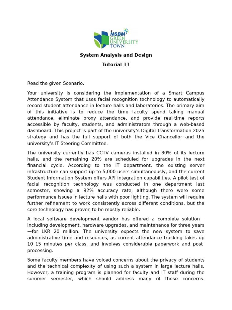 Smart Campus Attendance System Feasibility | PDF | Software Development ...