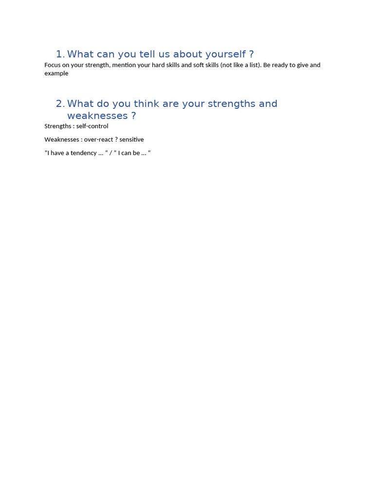 Job Interview Self-Assessment Tips | PDF