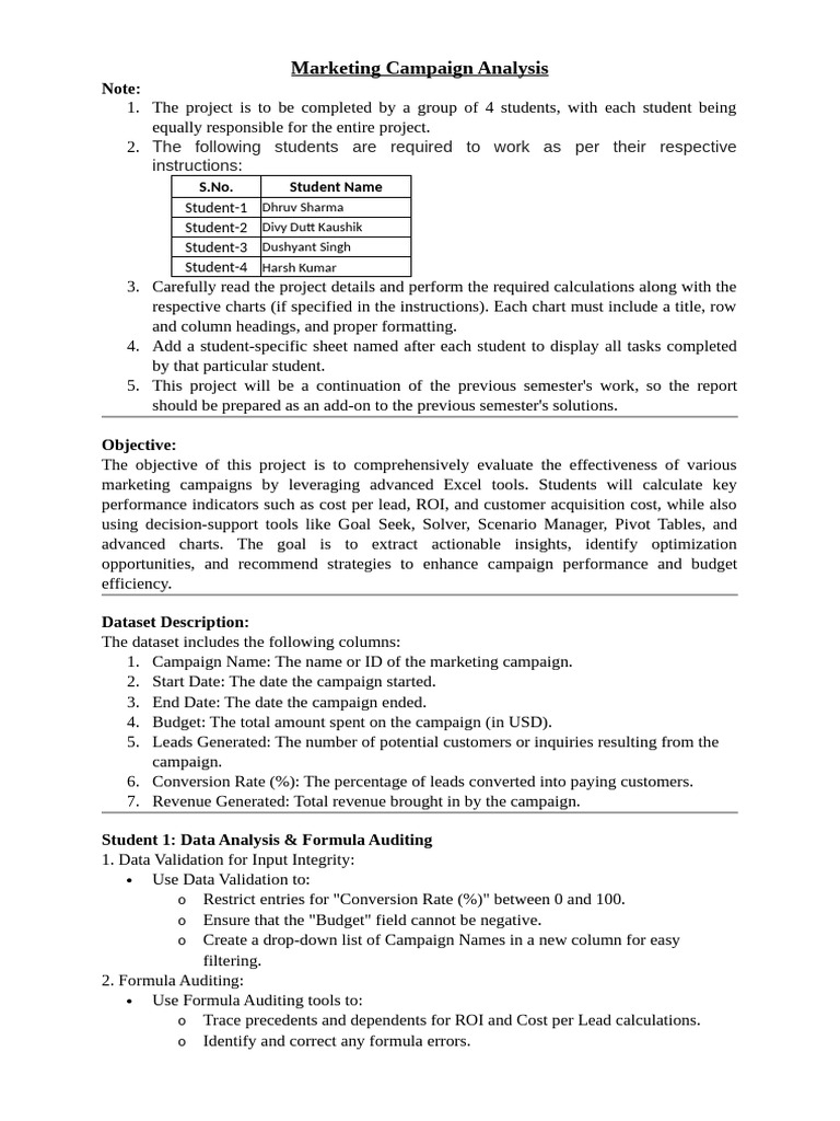 Marketing Campaign Analysis Project | PDF | Return On Investment | Budget