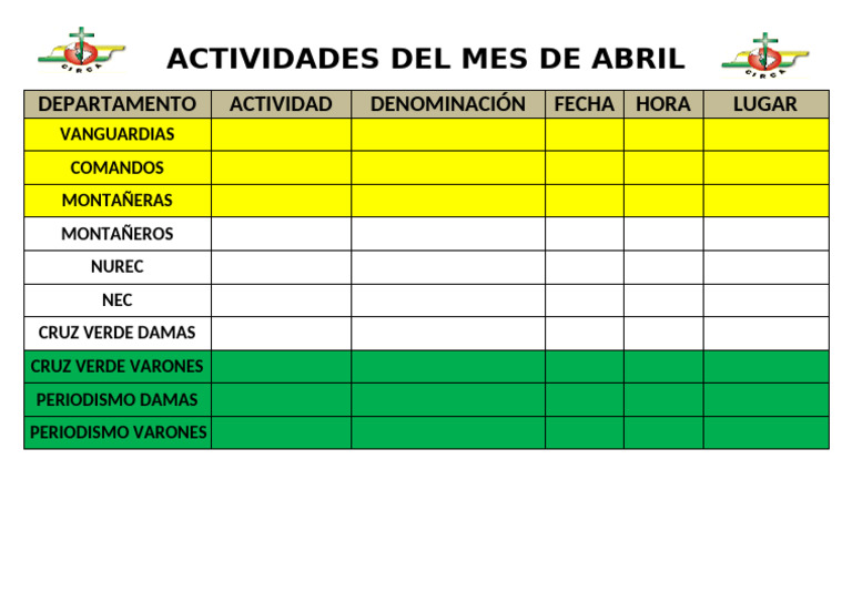 Actividades Del Mes de Abril 2025 | PDF