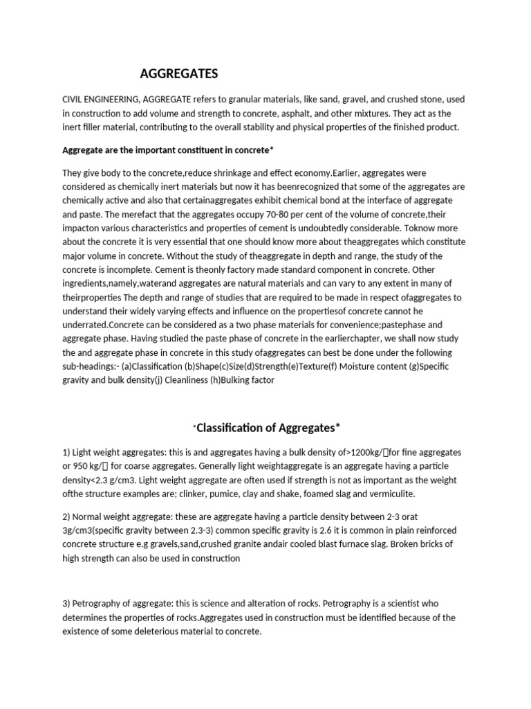 Understanding Aggregates in Civil Engineering | PDF | Concrete ...
