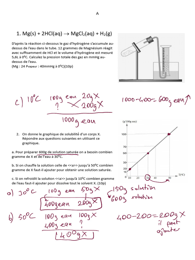 Réactions chimiques et solutions en chimie | PDF