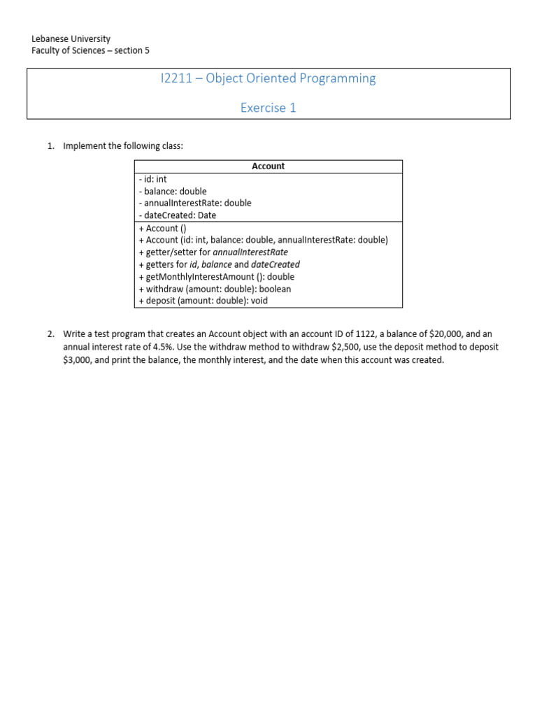 Exercise 1 | PDF