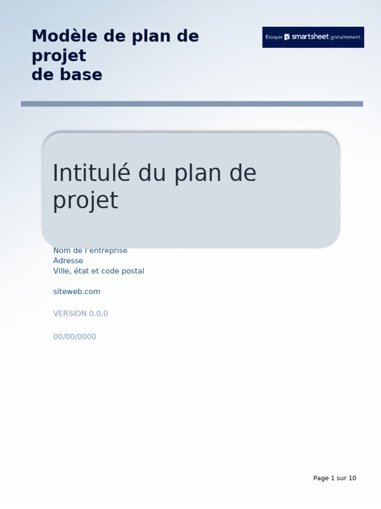 Modèle de plan de projet informatique | PDF