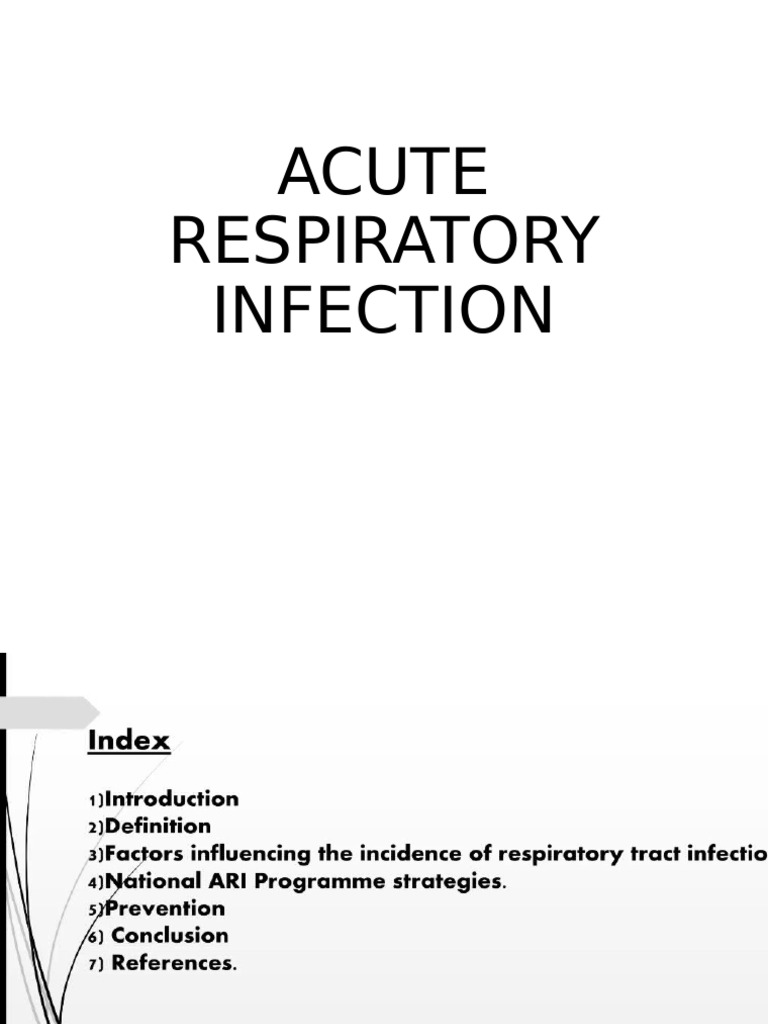 Acute Respiratory Infection | PDF