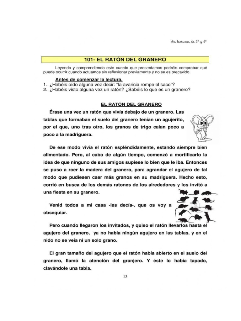 Cuento El Raton Del Granero | PDF