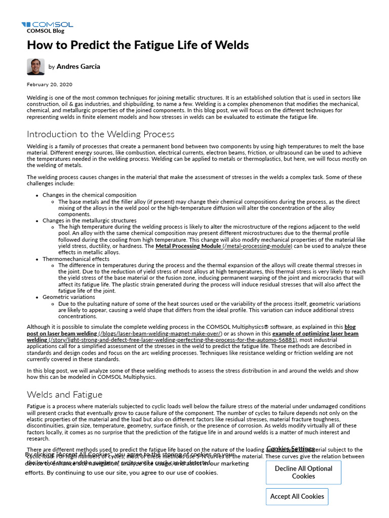 Evaluating Weld Stresses for Fatigue Life | PDF | Fatigue (Material ...