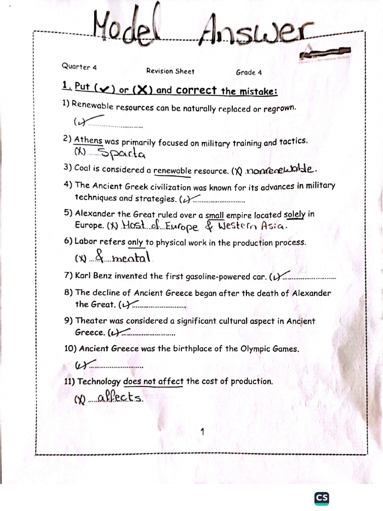 Model Answer g.4 | PDF