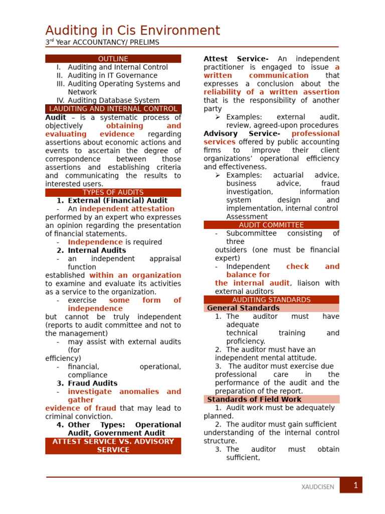 Auditing in a CIS Environment Overview | PDF | Audit | Internal Control