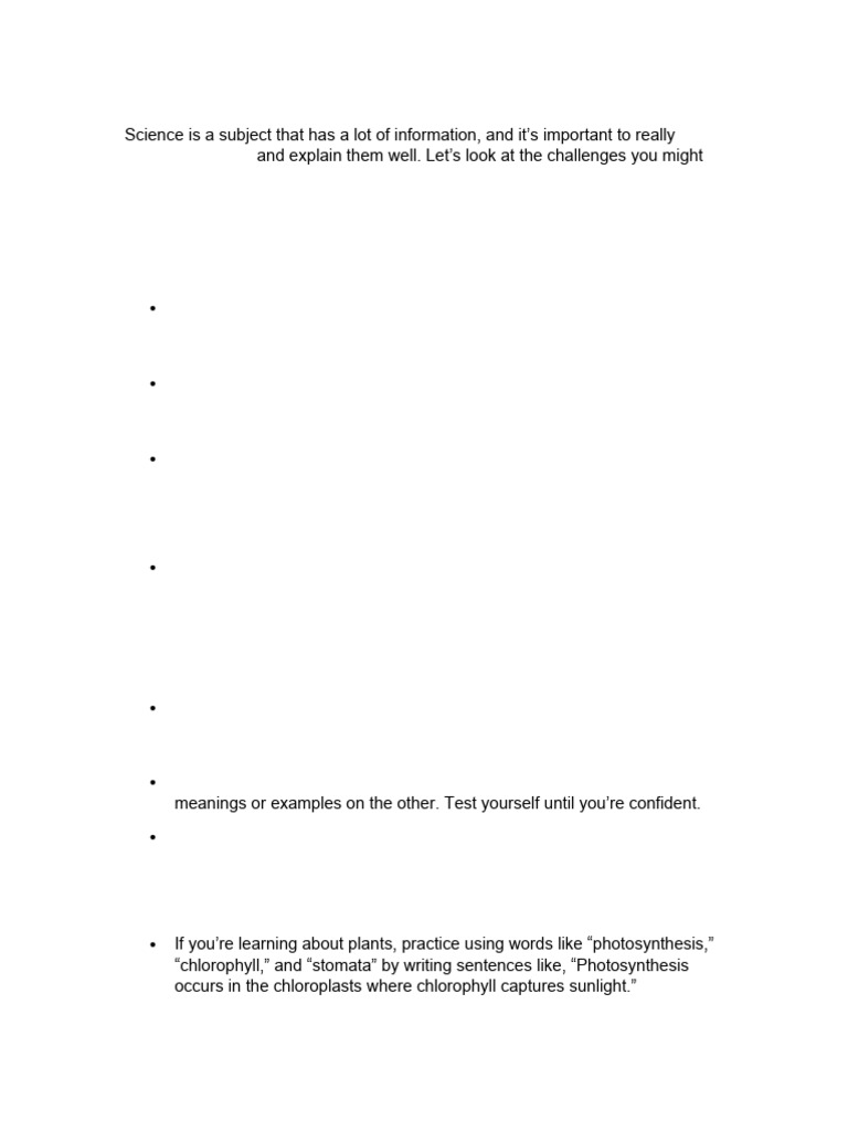 Science Study Strategies for Success | PDF | Science | Photosynthesis