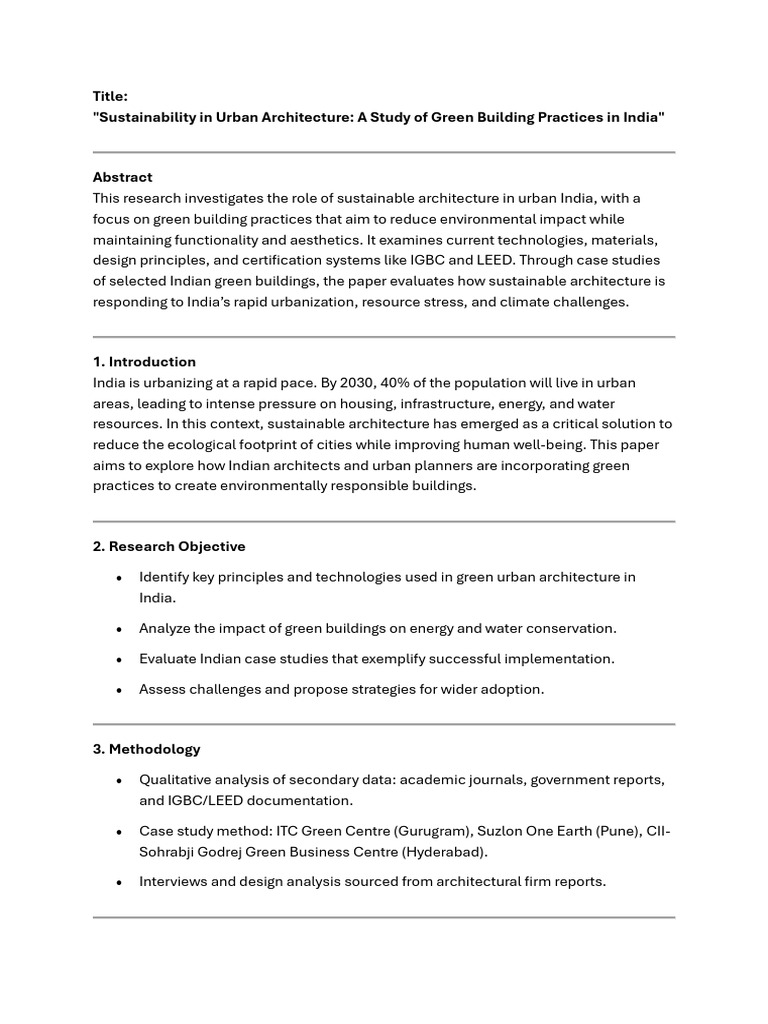 Sustainability in Urban Architecture | PDF | Green Building ...