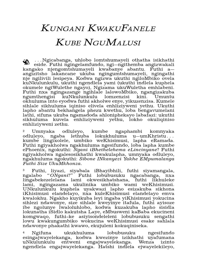 NDE64-1221 Kungani KwakuFanele Kube NguMalusi | PDF