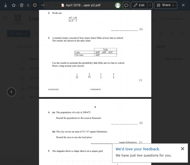 Lower Secondary Checkpoint Papers | PDF