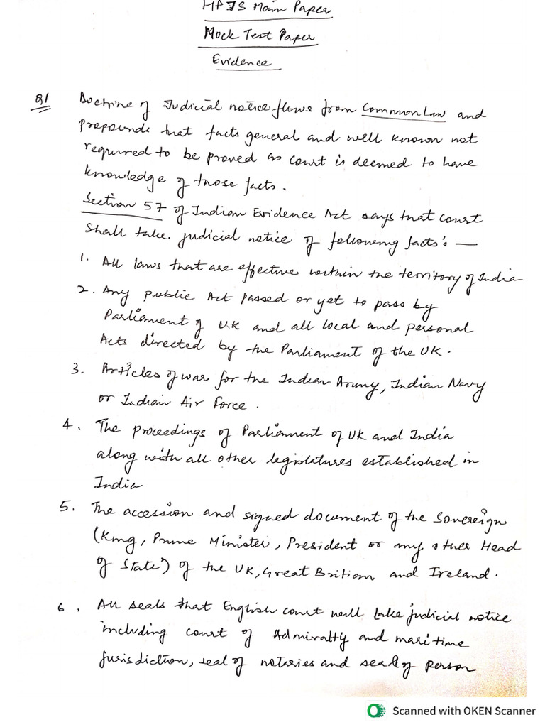 Mock Test 9 Evidence | PDF
