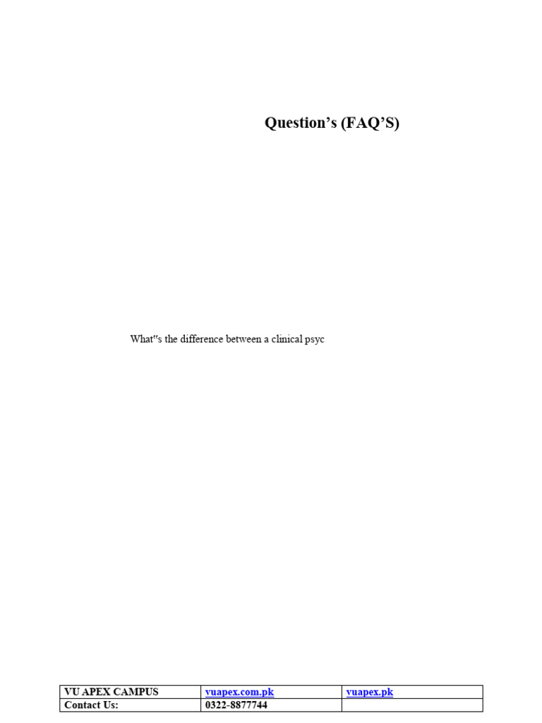Psychology FAQs: Memory, Learning & More | PDF | Psychology | Psychotherapy