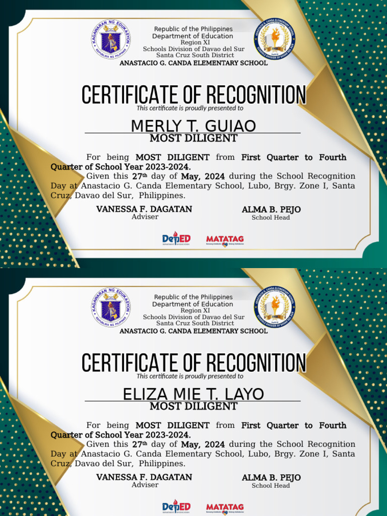 Most Diligent Awards 2023-2024 | PDF | Public Administration | Government
