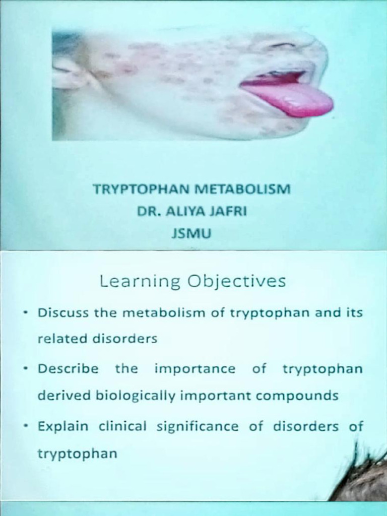 Lec10 Tryptophan Metabolism | PDF