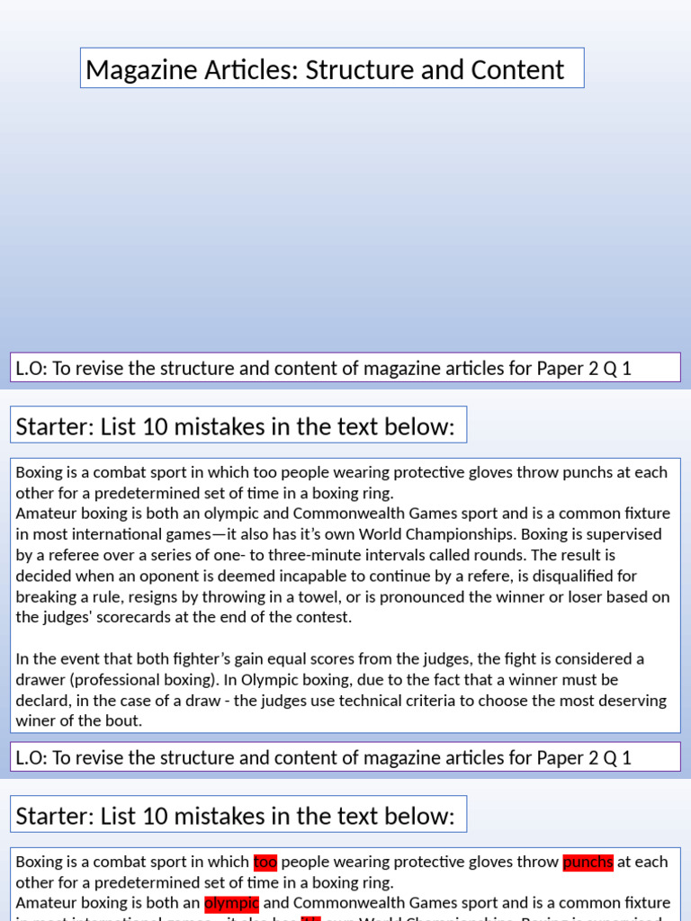 Writing Effective Student Magazine Articles | PDF