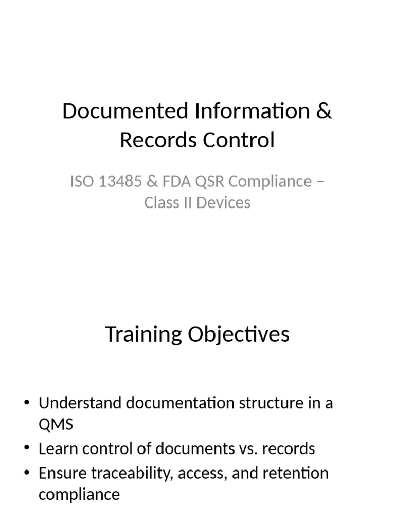 Document Control in QMS Compliance | PDF