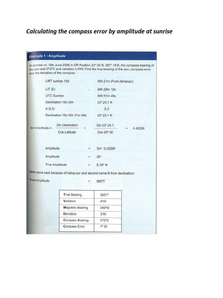 Compass Error Procedure | PDF